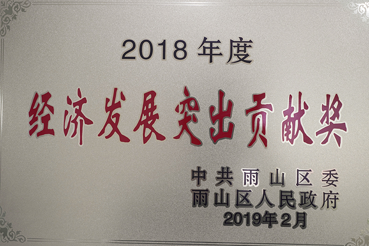 2018年度榮獲經(jīng)濟(jì)發(fā)展突出貢獻(xiàn)獎(jiǎng)